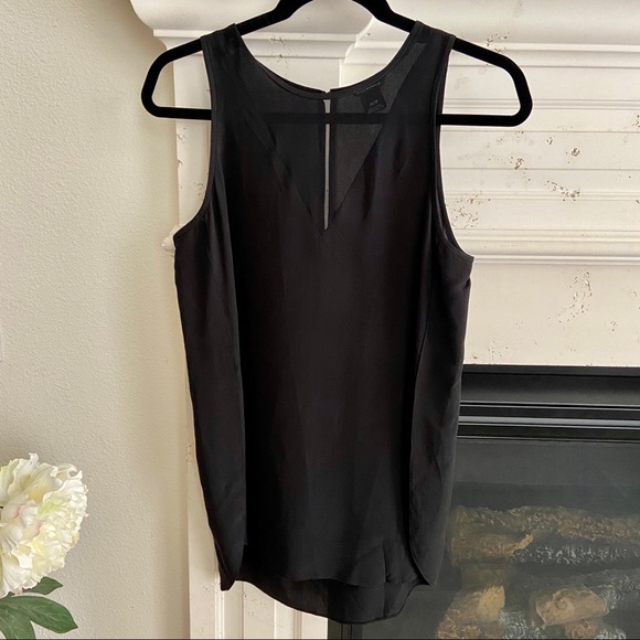 Club Monaco Adee Silk Sleeveless Top Black, Sz XS - Picture 2 of 7